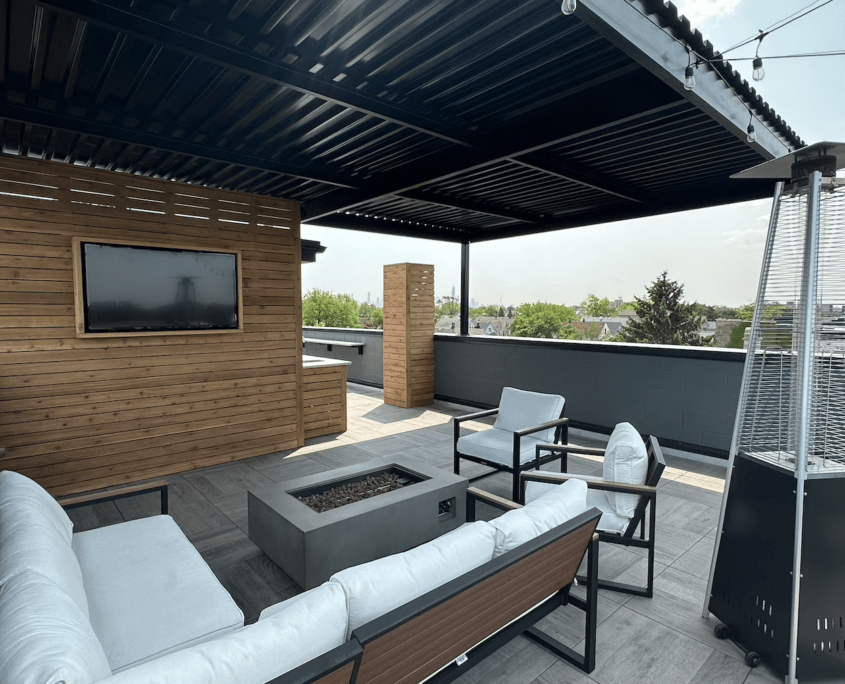 jlv roof deck pergola chicago il