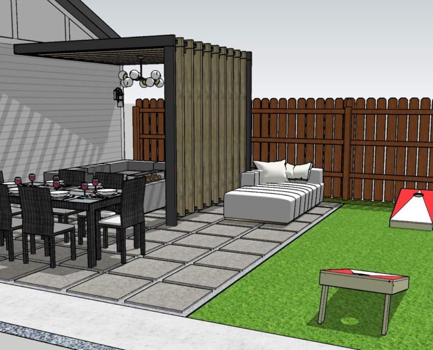 Back patio 3D rendering chicago il