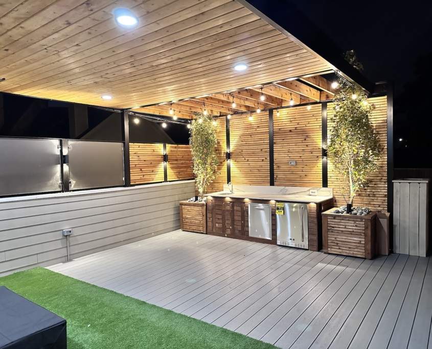 Pergola Beadboard Ceiling Landscape Lighting chicago