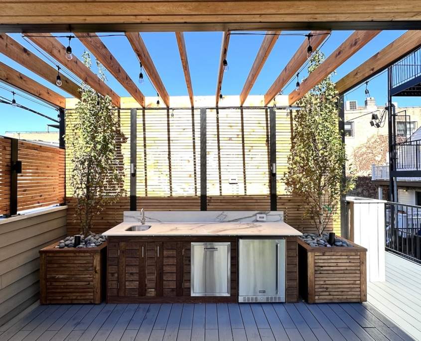 Pergola Outdoor Kitchen Planters chicago