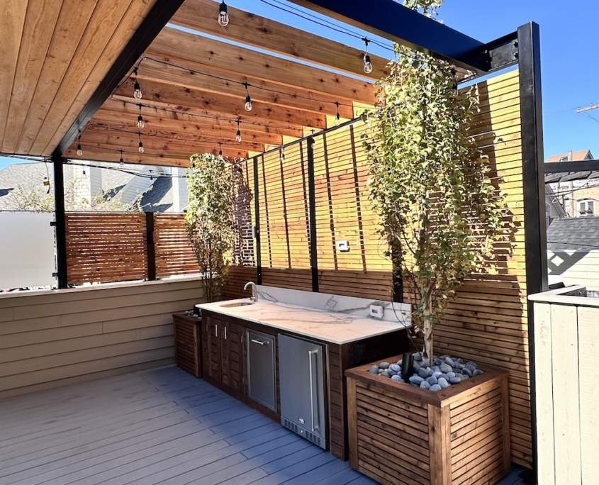 Planters in Pergola area chicago